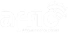 Le logo du conseil financier africain est un logo blanc sur fond blanc.