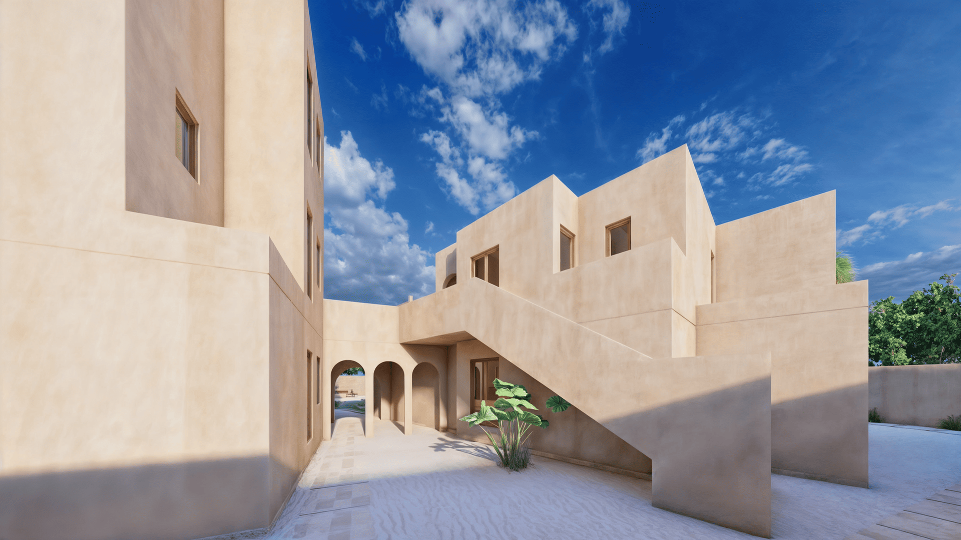 Detail of the building’s exterior under construction, featuring wood and concrete finishes that highlight the contemporary style of the apartments.