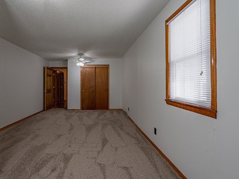 There is a window in the middle of the room.