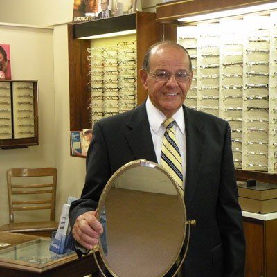 optician and eyeglass frames