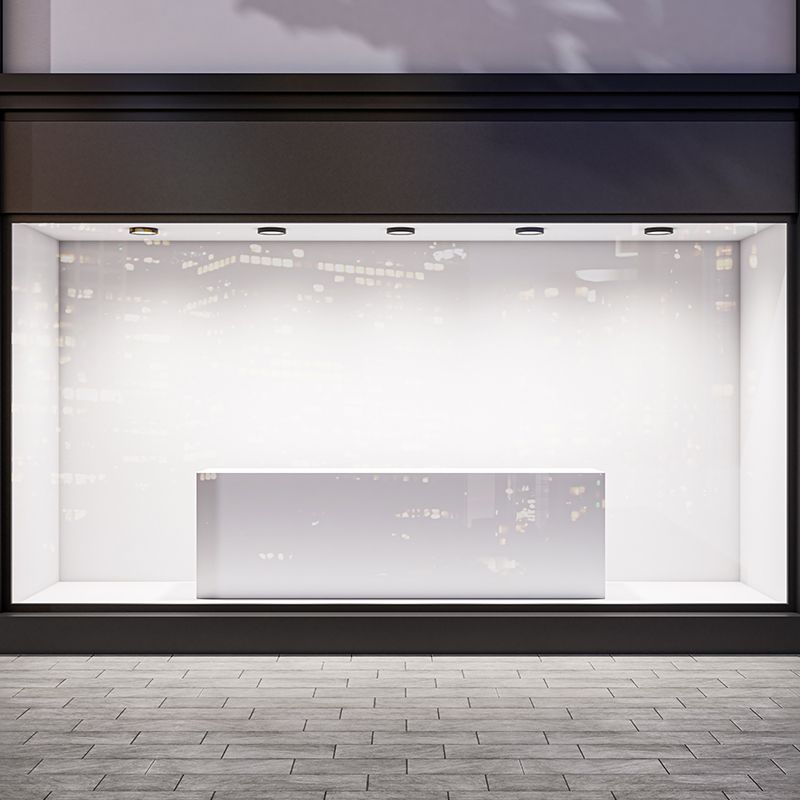 Business Front Display Glass