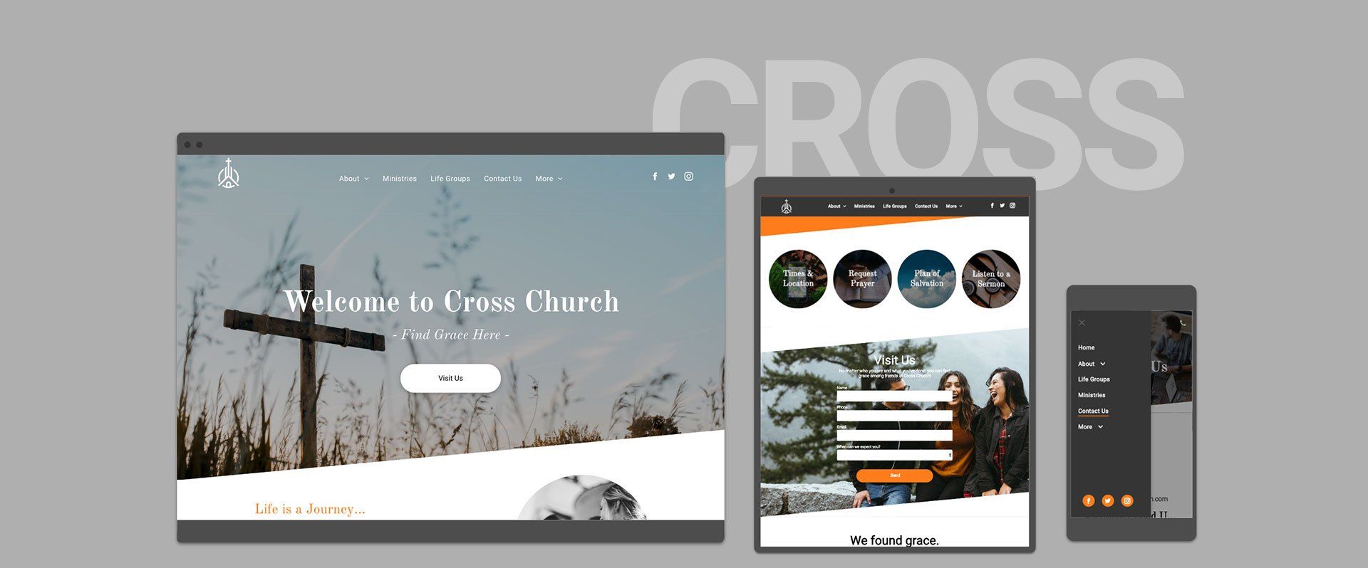 spirelight web cross church website template