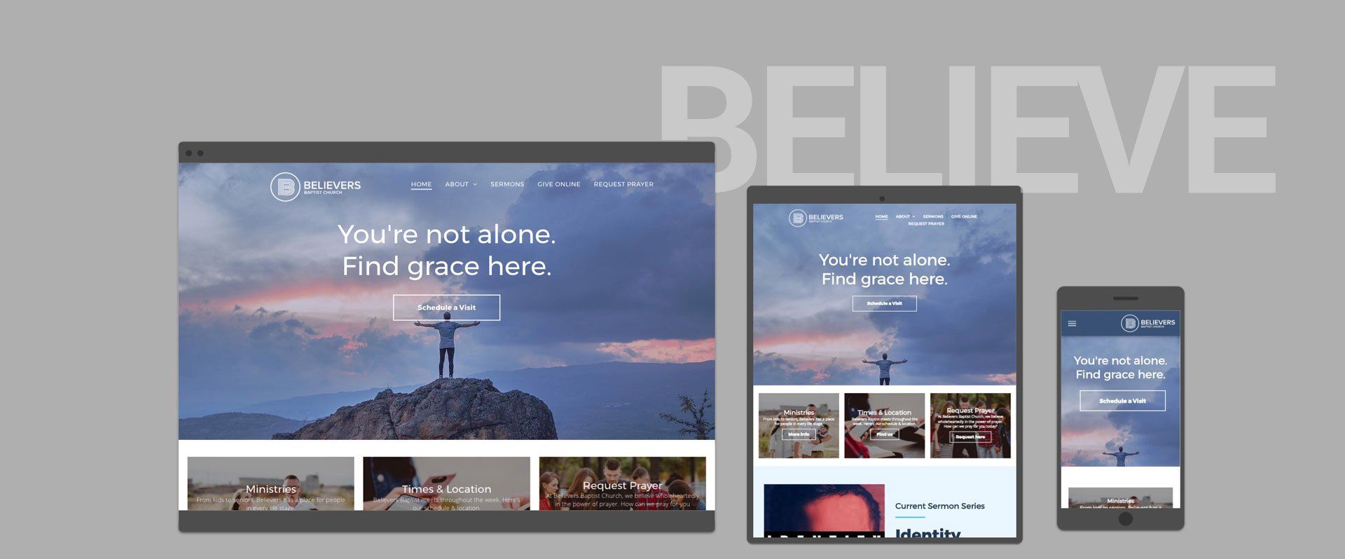 spirelight web believe church website template