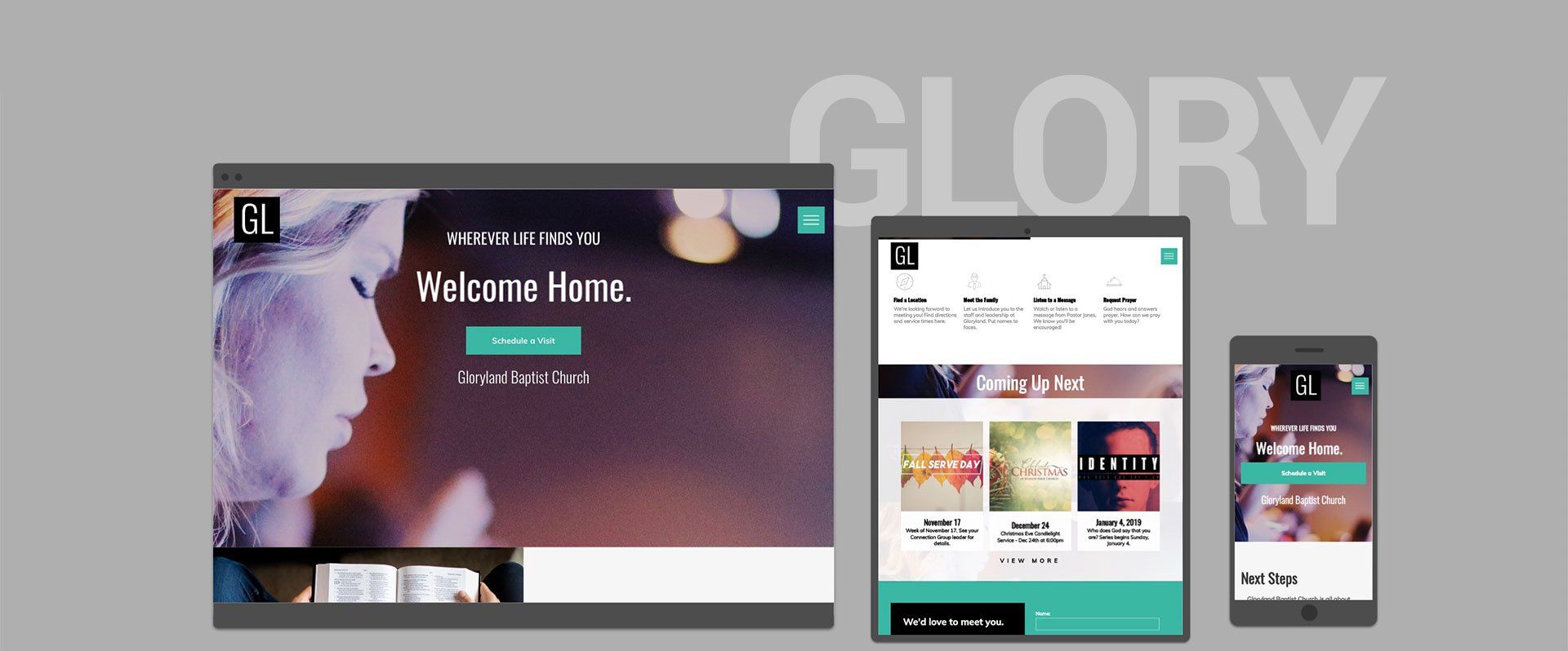 spirelight web glory church website template