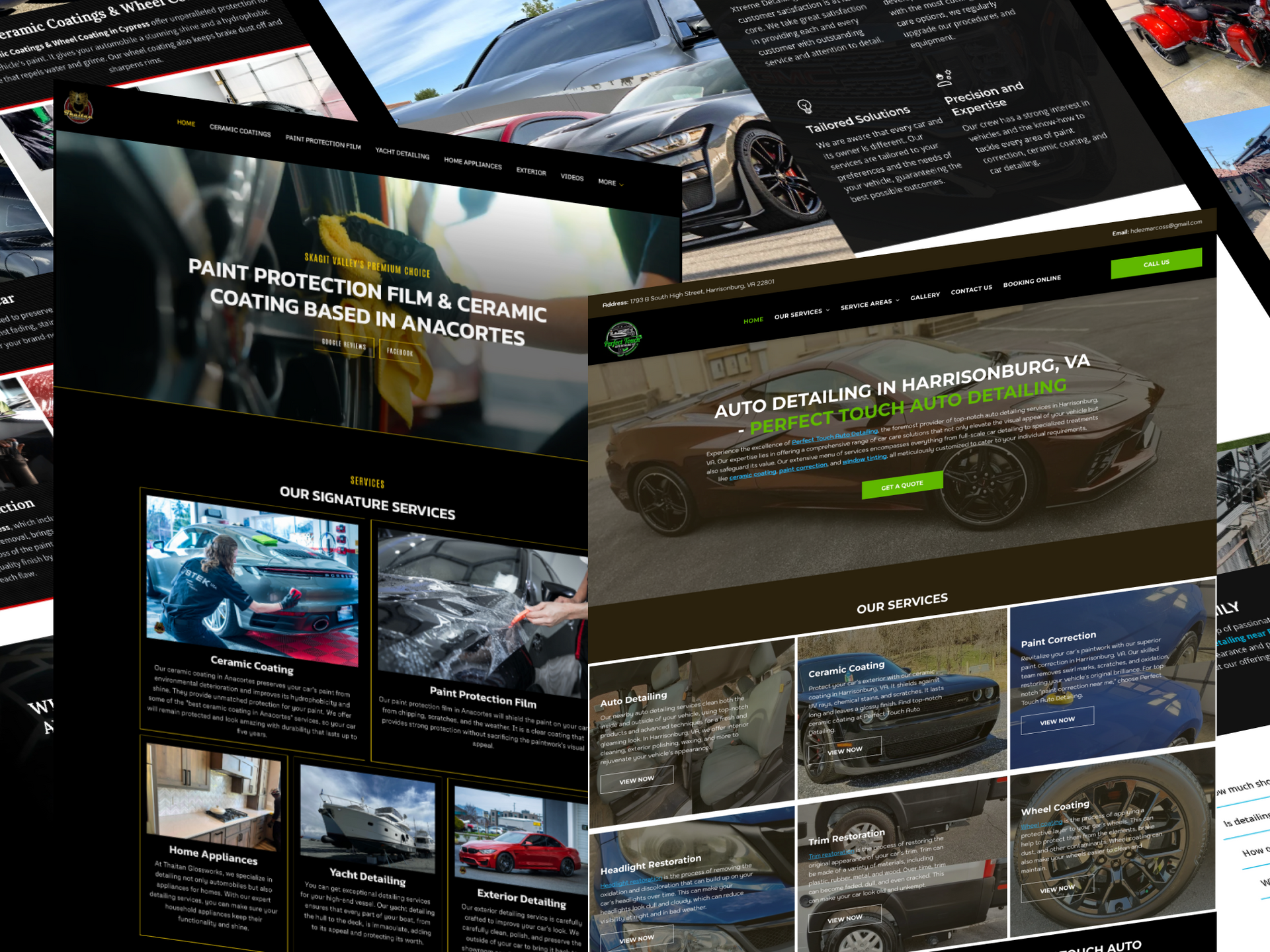 A bunch of computer screens are stacked on top of each other.