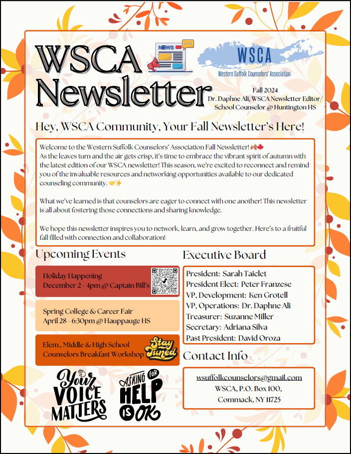 WSCA Fall 2024 Newsletter