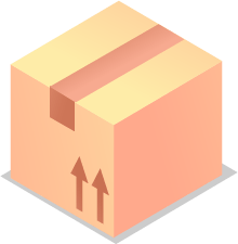 Box icon representing step 2: package items