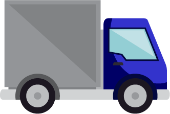 Shipping truck icon representing step 3: shipping items