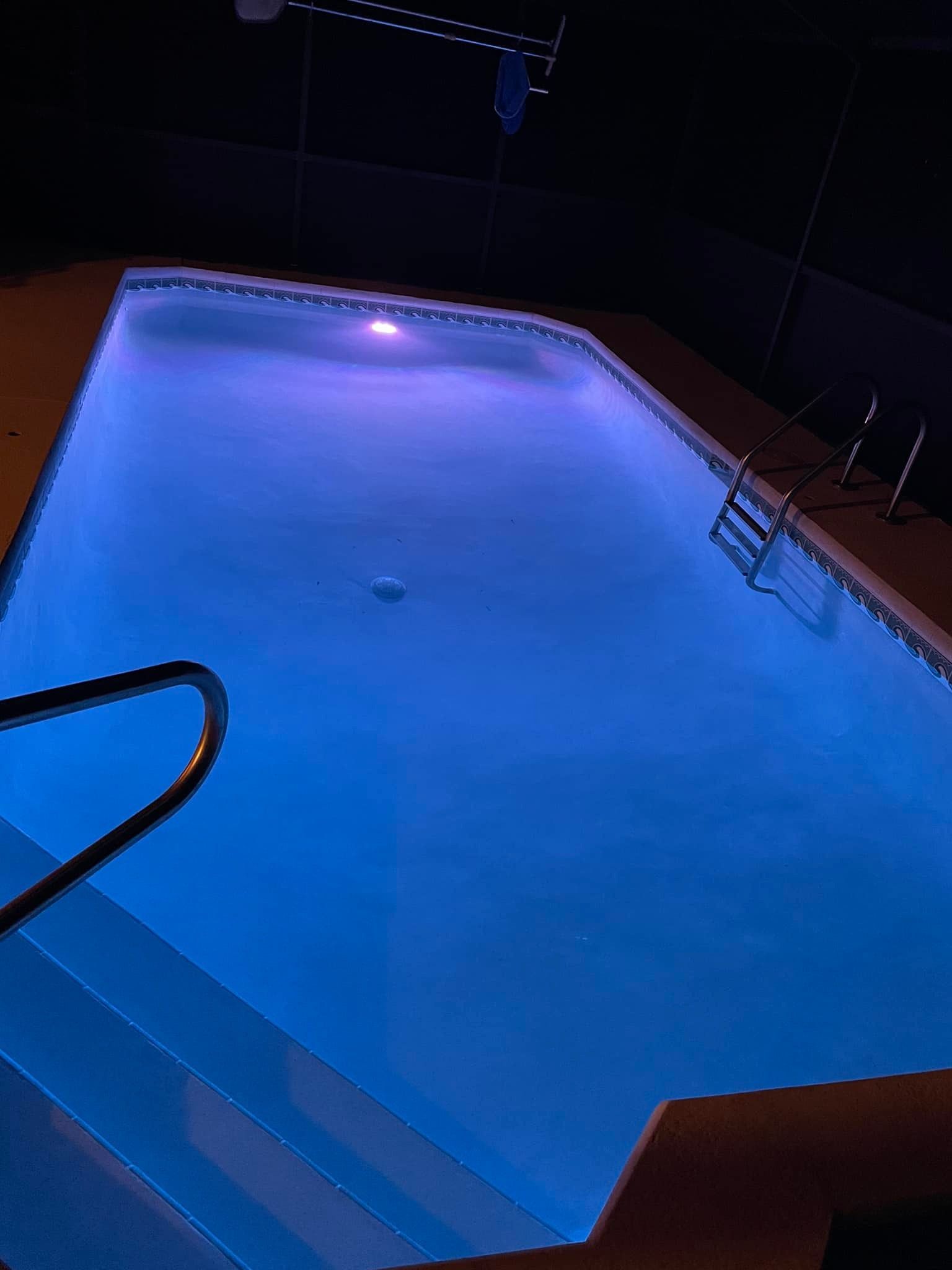 Beautiful Swimming Pool at Night — Crystal River, FL — Les Wade Interior Pool Services