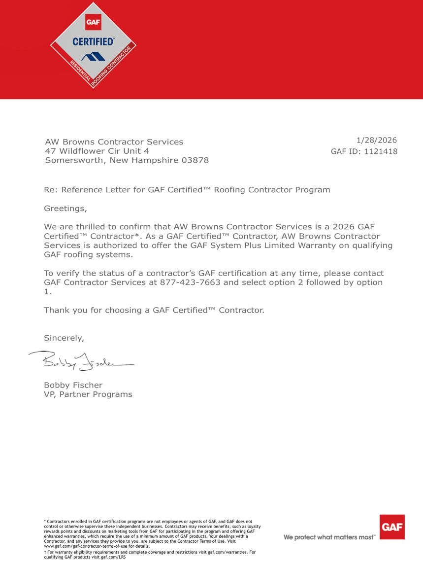 Roofing Contractor Program.