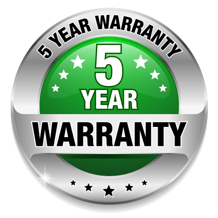 Image of 5 year warranty medallion