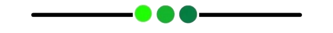 A black line with three green circles in the middle.