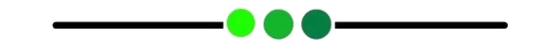 A black line with three green circles in the middle.