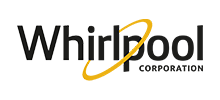 O logotipo da whirlpool corporation está em um fundo branco.