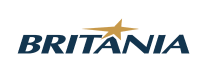 O logotipo da britannia tem uma estrela dourada.