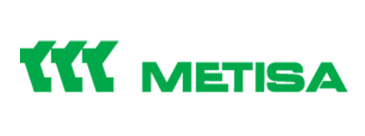 Um logotipo verde da Metisa em um fundo branco