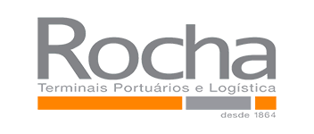A logo for rocha terminals portuarios e logistica