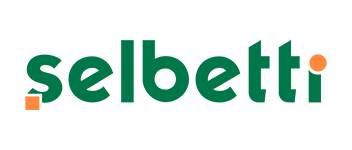 Um logotipo verde e branco para selfetti em um fundo branco.