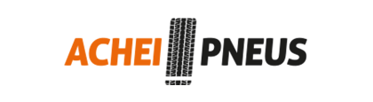 O logotipo da achei pneus é laranja e preto