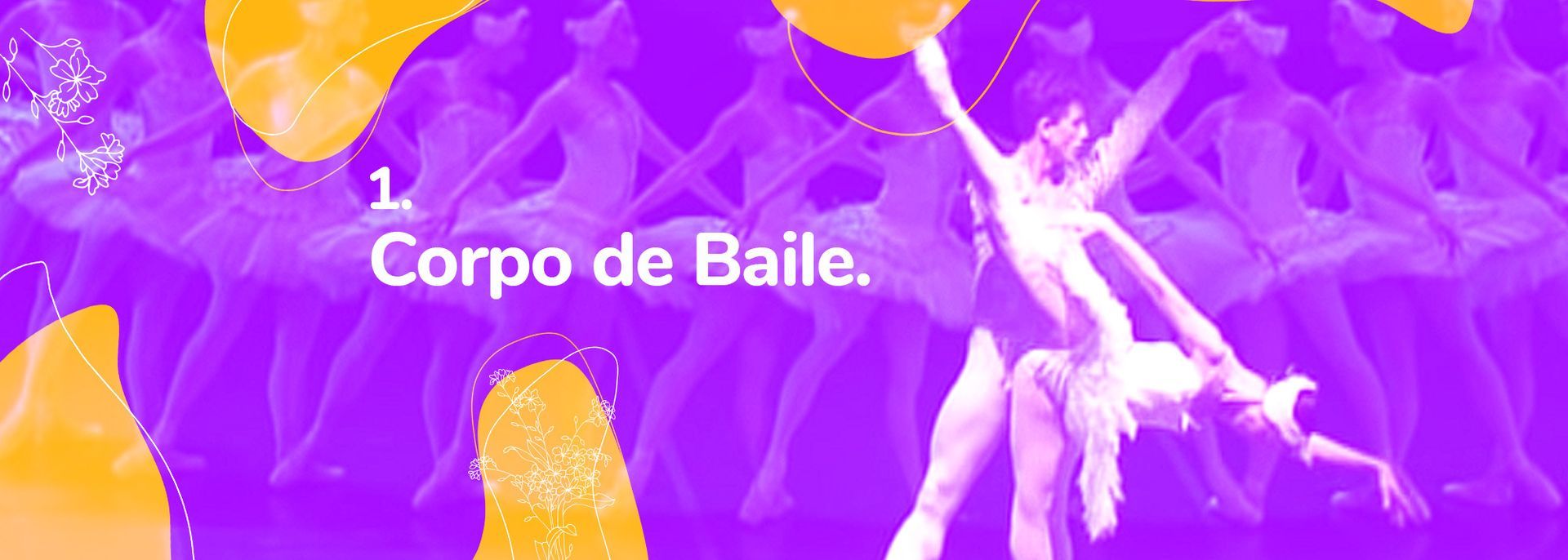 Um fundo roxo com as palavras corpo de baile nele