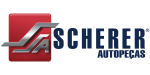 Um logotipo da scherer autopecas é mostrado em um fundo branco