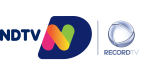 Um logotipo para ndtv e record tv em um fundo branco