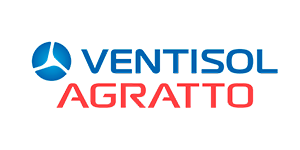 Um logotipo azul e vermelho para ventisol agratto