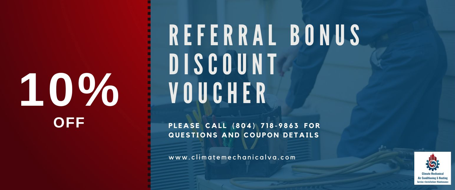 A referral bonus discount voucher that is 10 % off