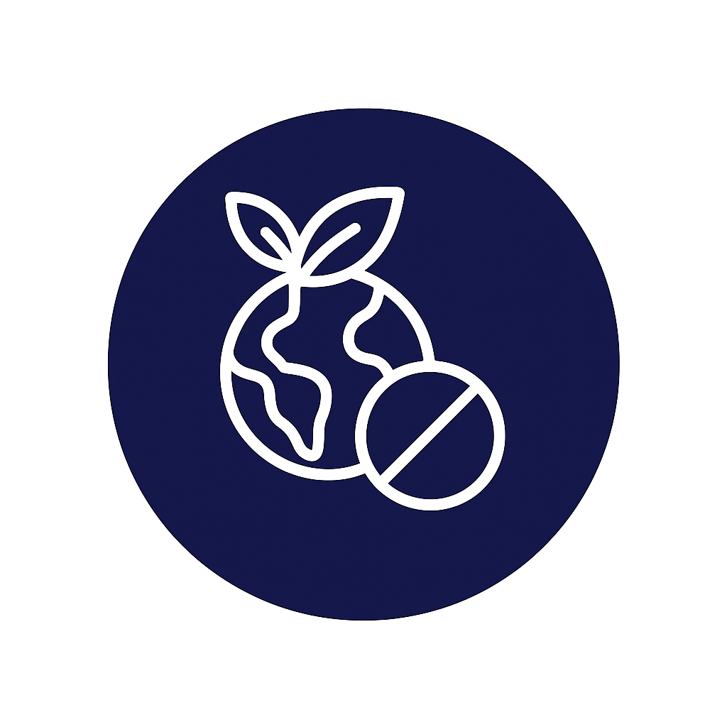 Globo con hojas y símbolo de prohibición.