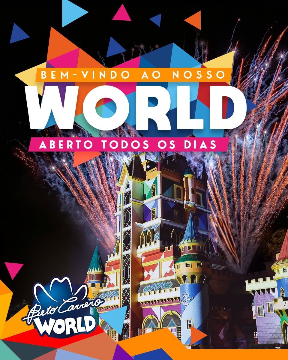 Anúncio colorido de parque de diversões: 