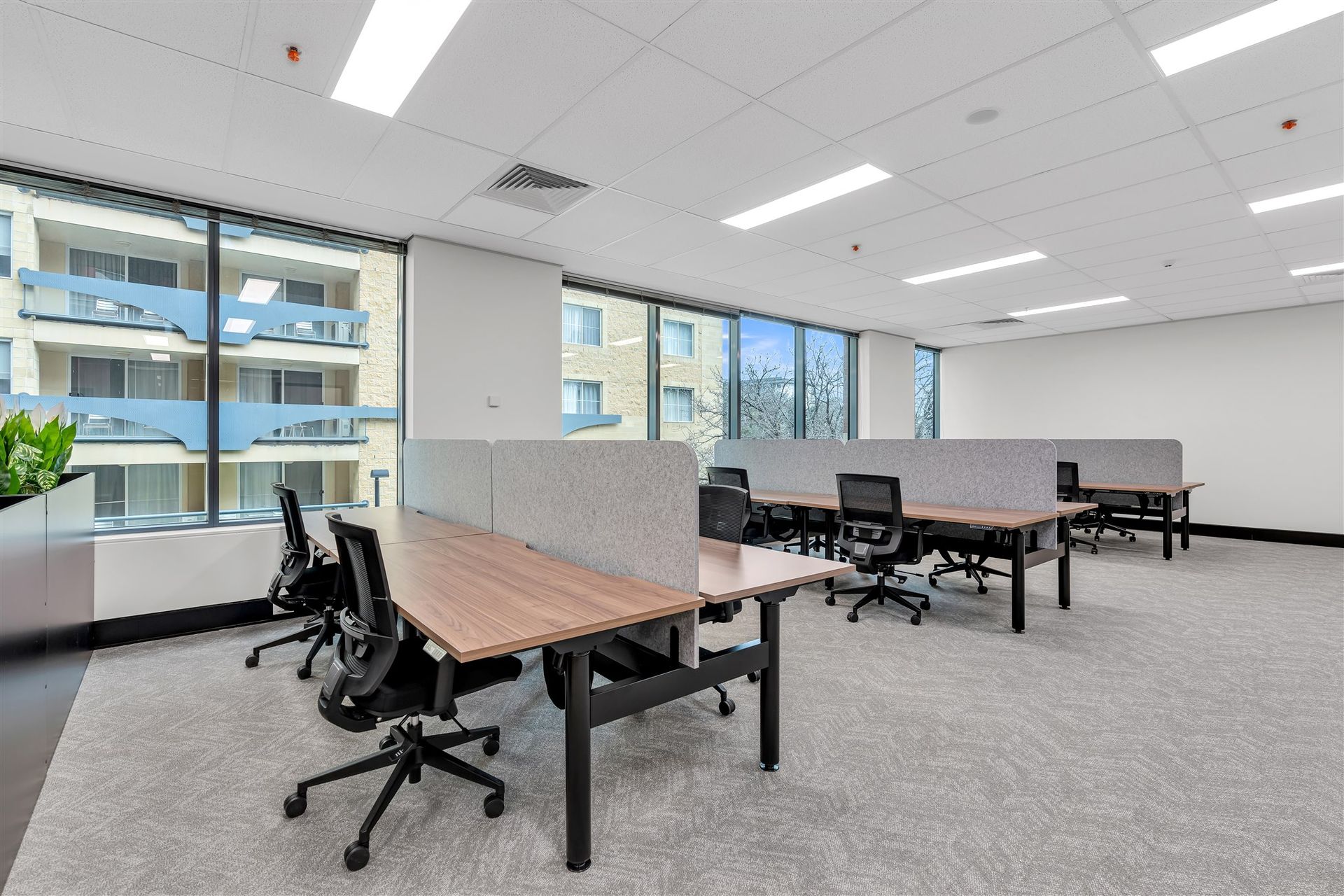 A Large Office With a Lot of Desks and Chairs — Moltus Construction in Braddon,  ACT