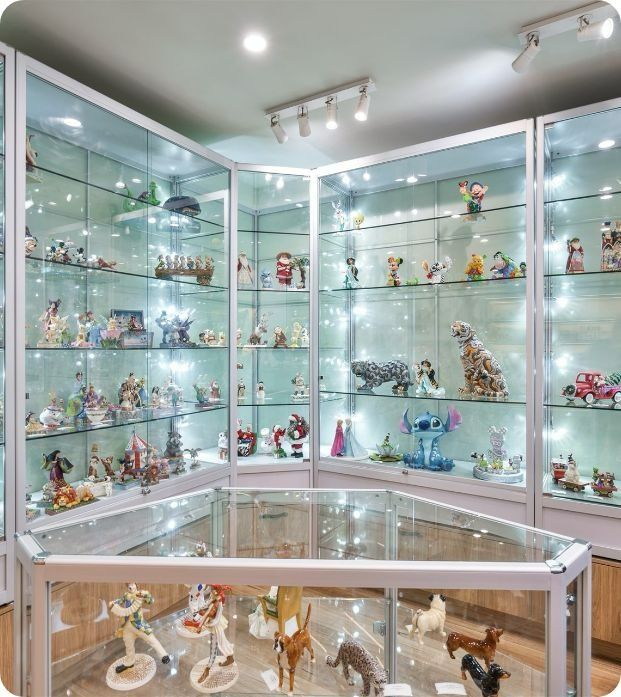 A Display Case Filled With Lots of Toys and Figurines — Moltus Construction in Braddon,  ACT