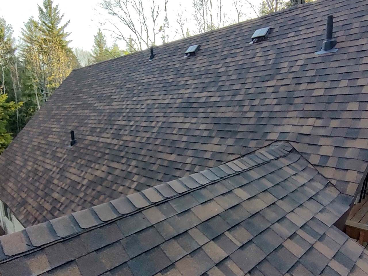 A roof with a lot of shingles on it