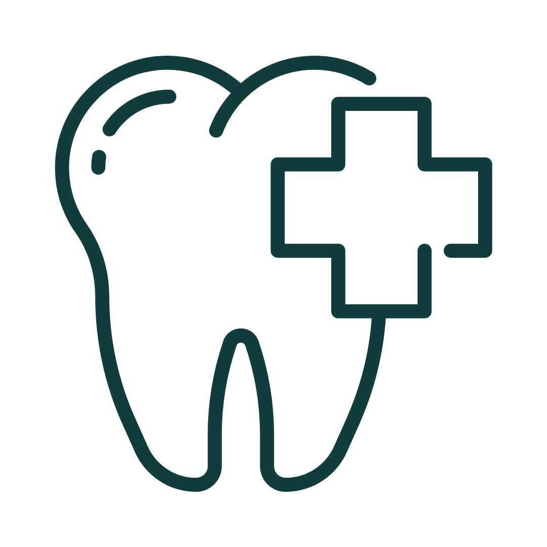 Tooth being brushed with turquoise toothbrush and toothpaste, showing a sparkly clean effect.