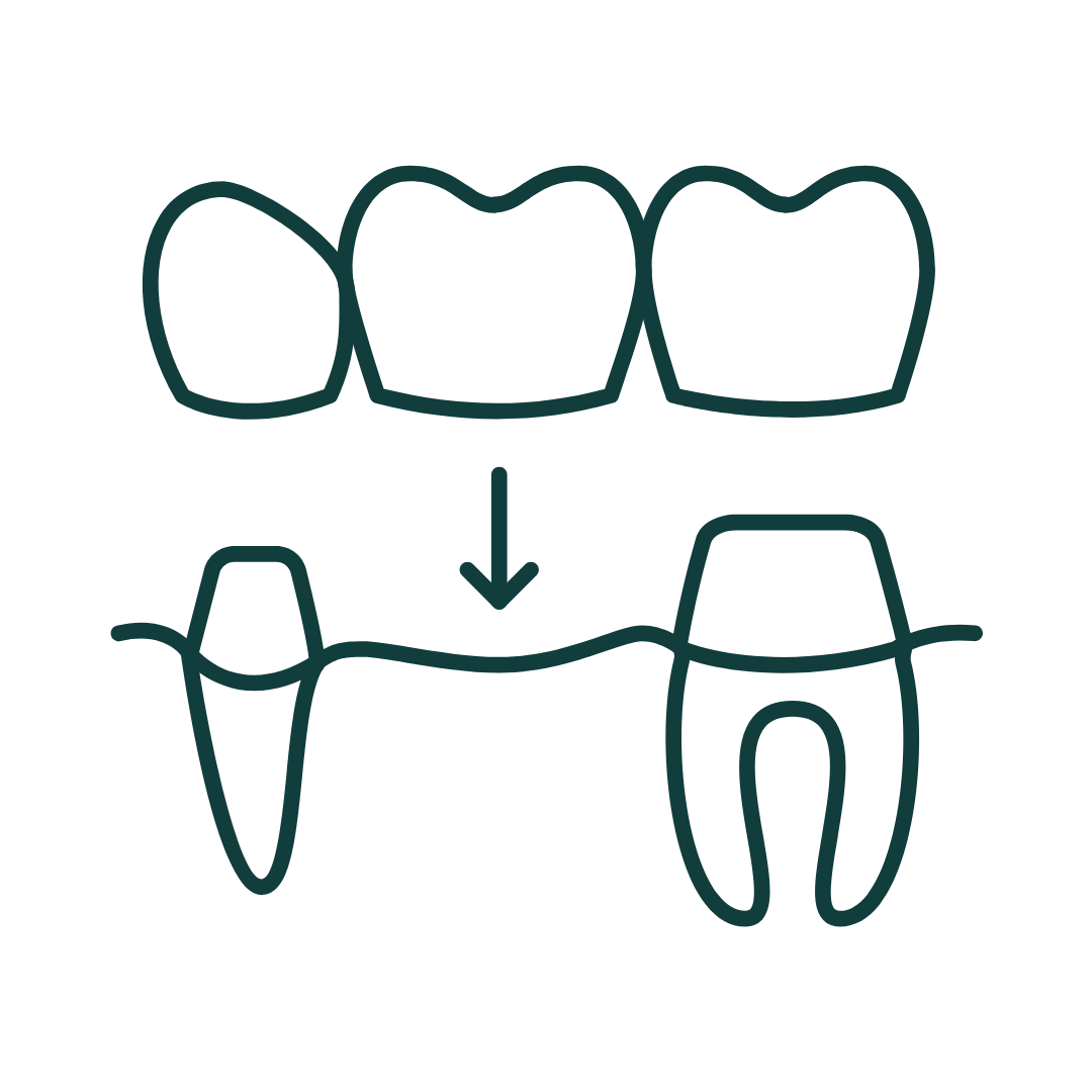 A tooth with a checkmark icon, indicating dental health and approval.