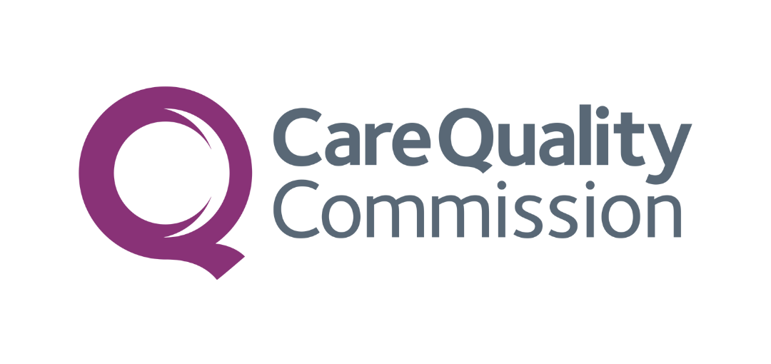 Logo of the Care Quality Commission, featuring a purple