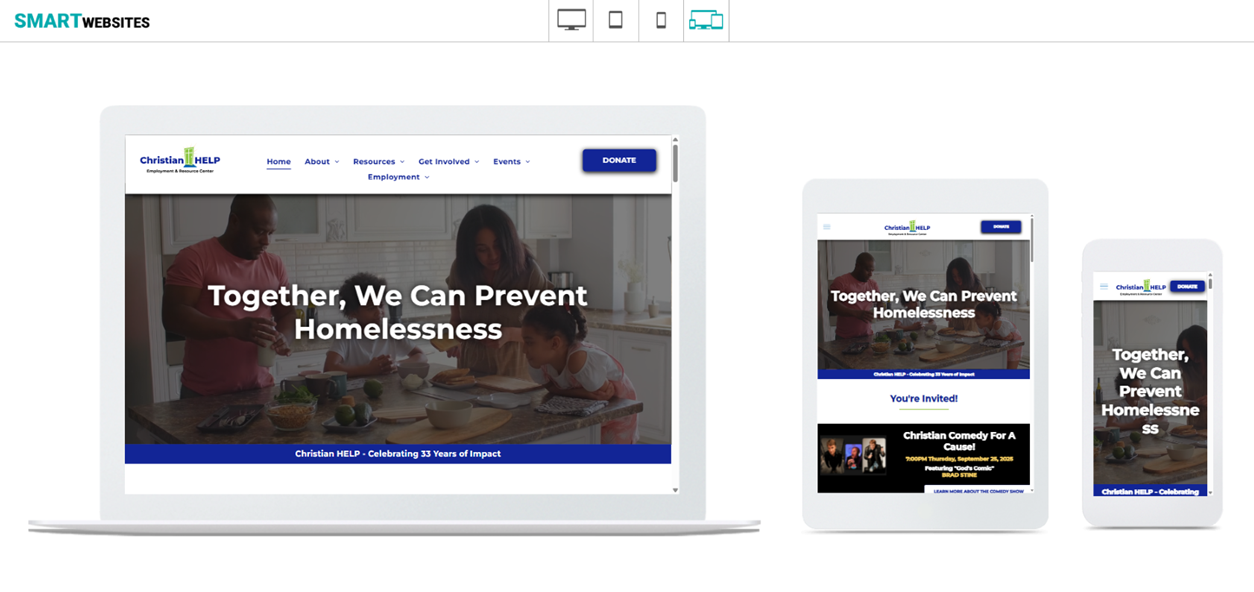 Give Back Smart Websites for nonprofits - Christian HELP