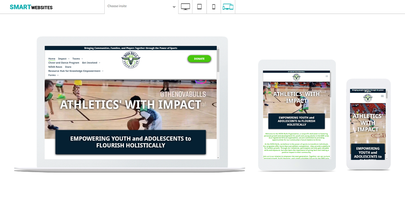 Give Back Smart Websites for nonprofits - NOVA Bulls