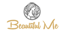 &ldquo;Beautiful Me&rdquo; logo with a black line-art woman&rsquo;s face above gold script text on a white background