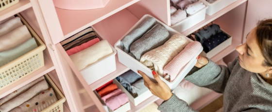 Small closet organization