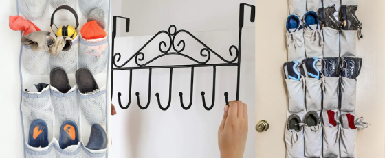 Small closet organization by door organisers 