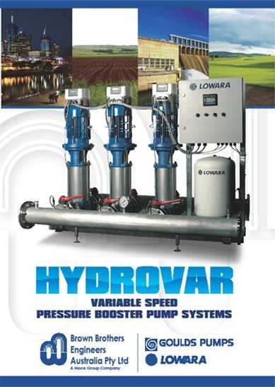 Hydrovar variable speed pressure booster pump system with various application backgrounds.
