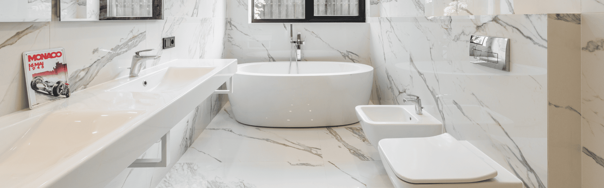 Remodelação completa de casa de banho em estilo branco