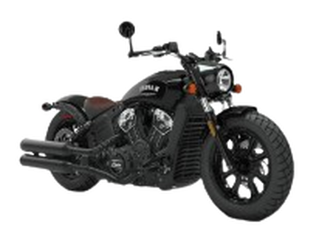 A black motorcycle is sitting on a white background motorcycle towing