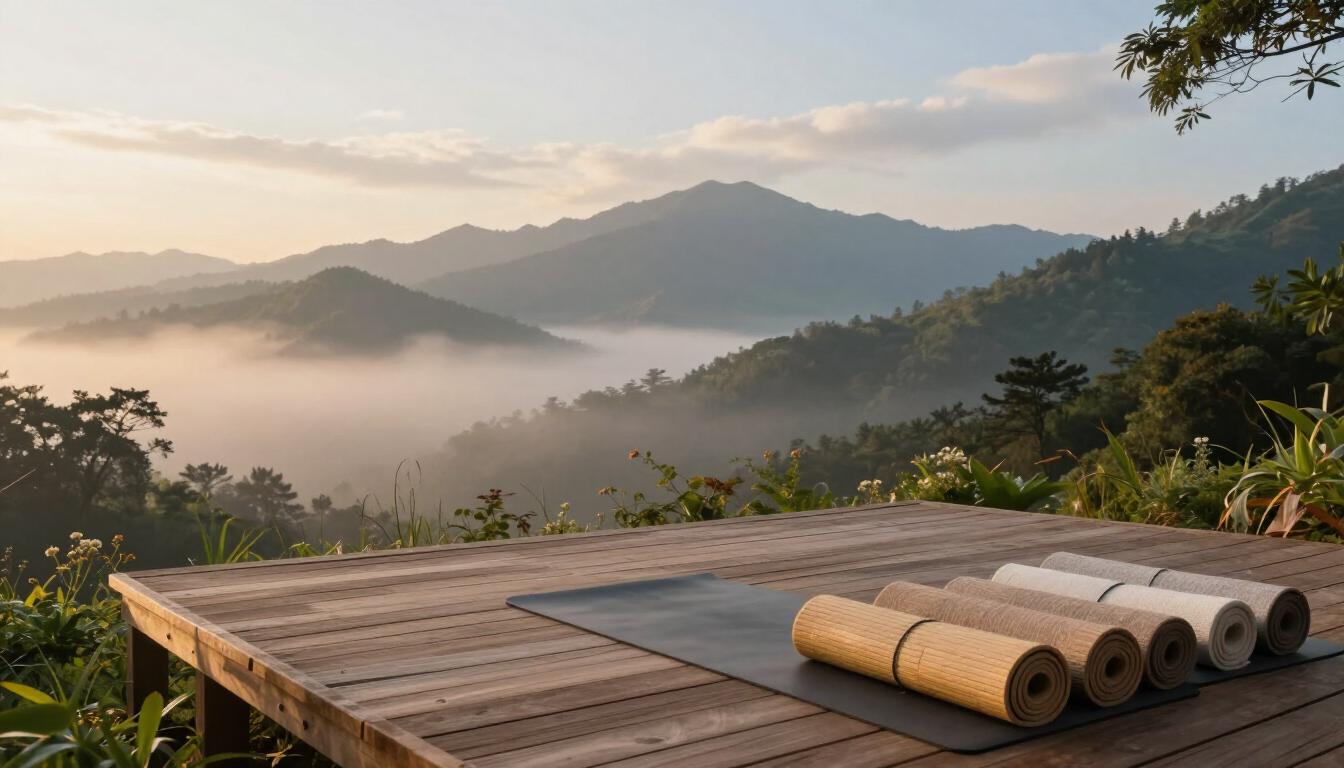 Yoga retreat mountain view