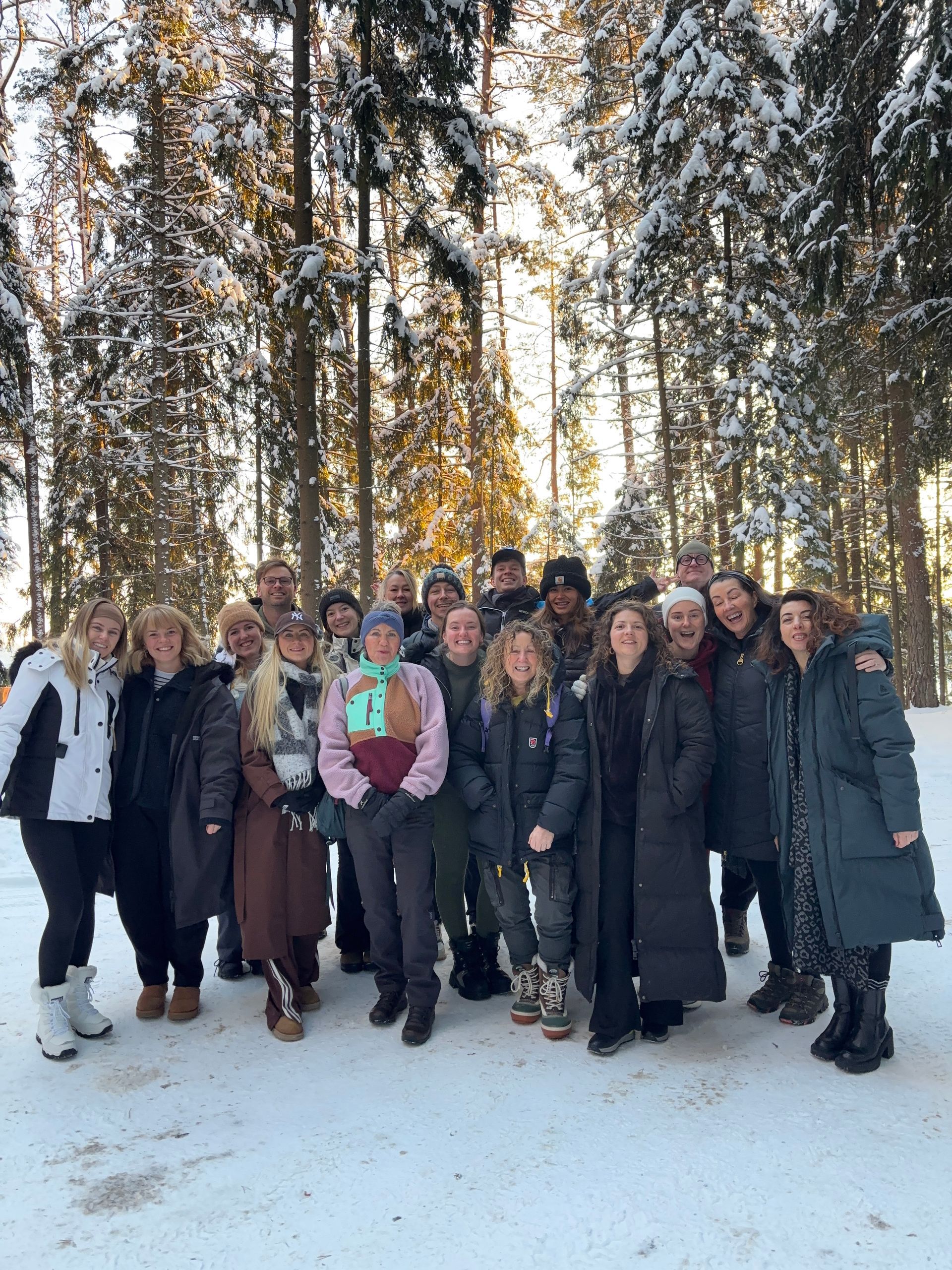 Yoga teacher smiling in a shala