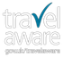 The logo for travel aware gov.uk/travelaware
