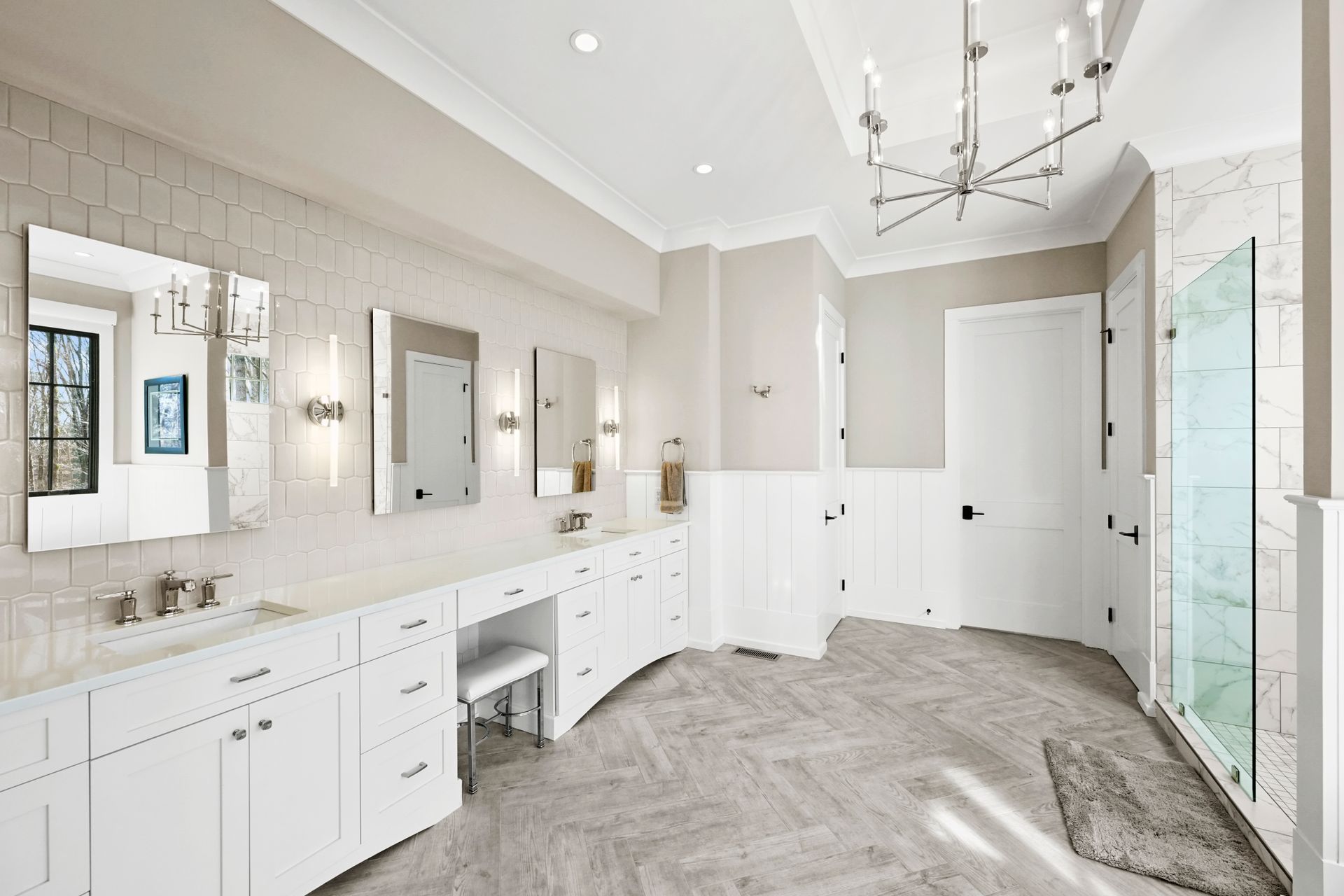 Wide Bathroom Beautiful Design Different Angle — Charlotte, NC — Harland Building Group
