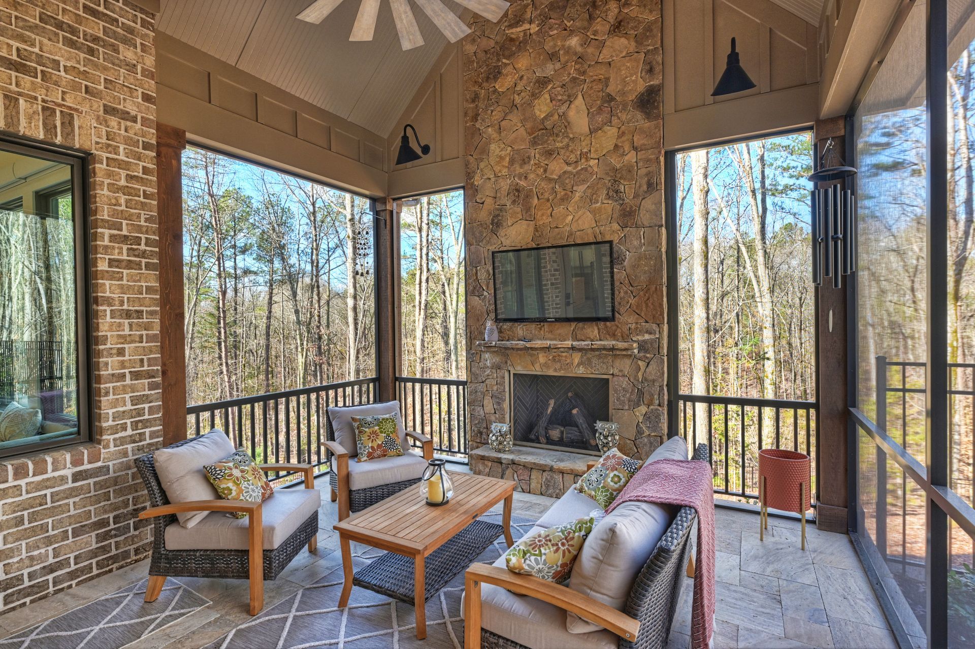 Countryside Living Room Design Different Angle — Charlotte, NC — Harland Building Group