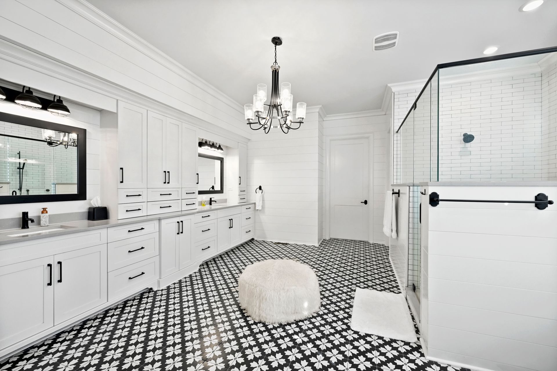 Minimalist Bathroom and Closet — Charlotte, NC — Harland Building Group